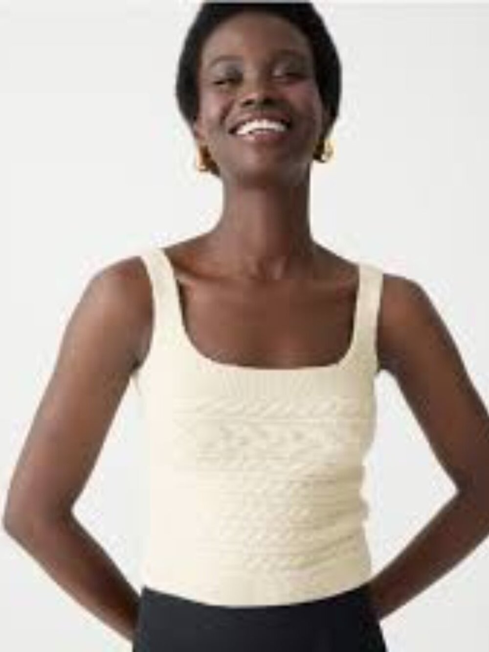J. Crew Cream Cable-Knit Tank Top